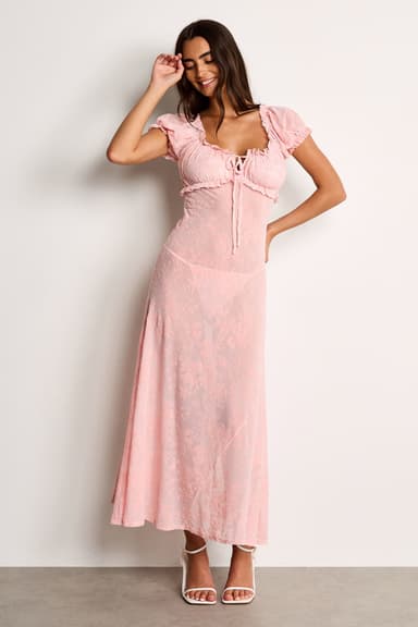 Long Velvet Mesh Dress with Thong
