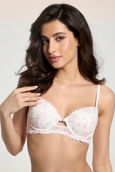 Printed Floral Demi Cup Bra