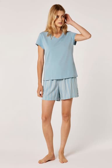 Striped Two-Piece Pajama Set for Women