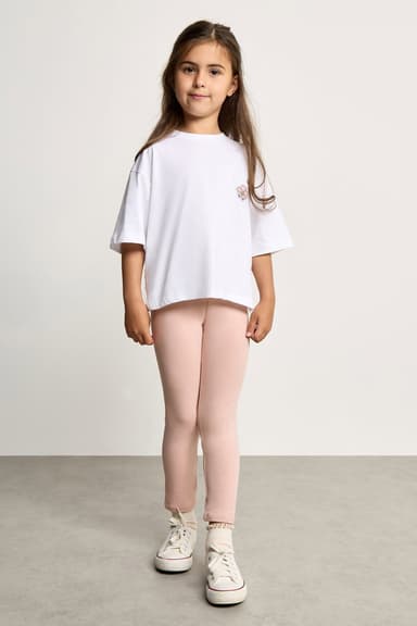 Girls Slim Cotton Pants Light Pink