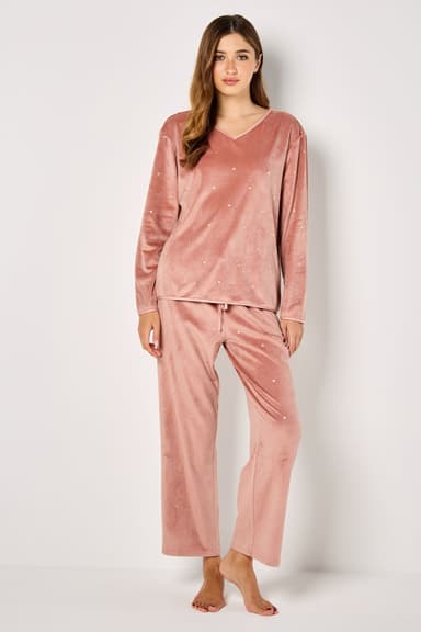 Soft Velour Pyjama Set with Foil