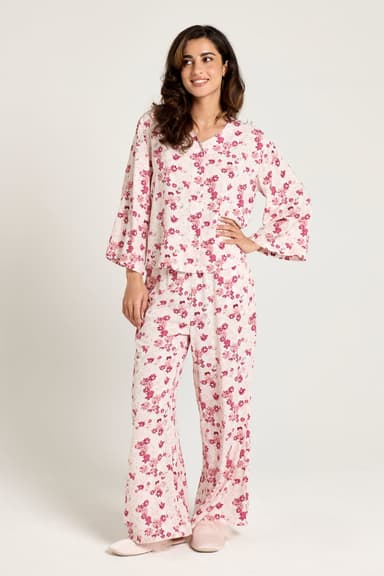 Floral Print Wide Sleeve Pyjama Set