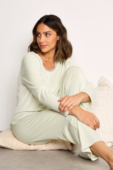 Long Pyjama Set with Lace