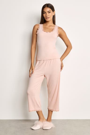 Soft Pyjama Set with Lace Details