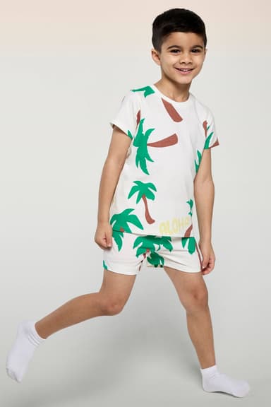 Boys Palm Print Short Pajama Set