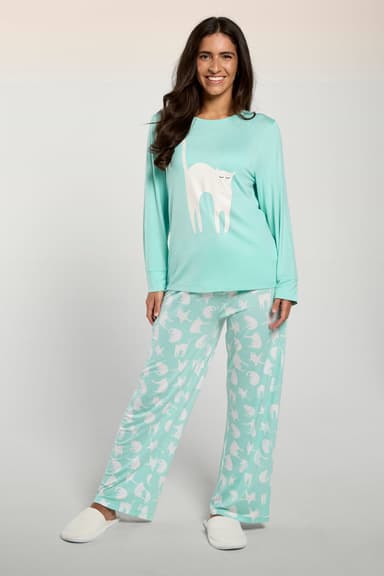 Cat Print Pajama Set for